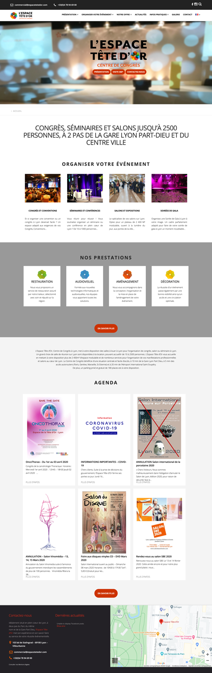 Espace Tête D'or Un site développé par BobandCo