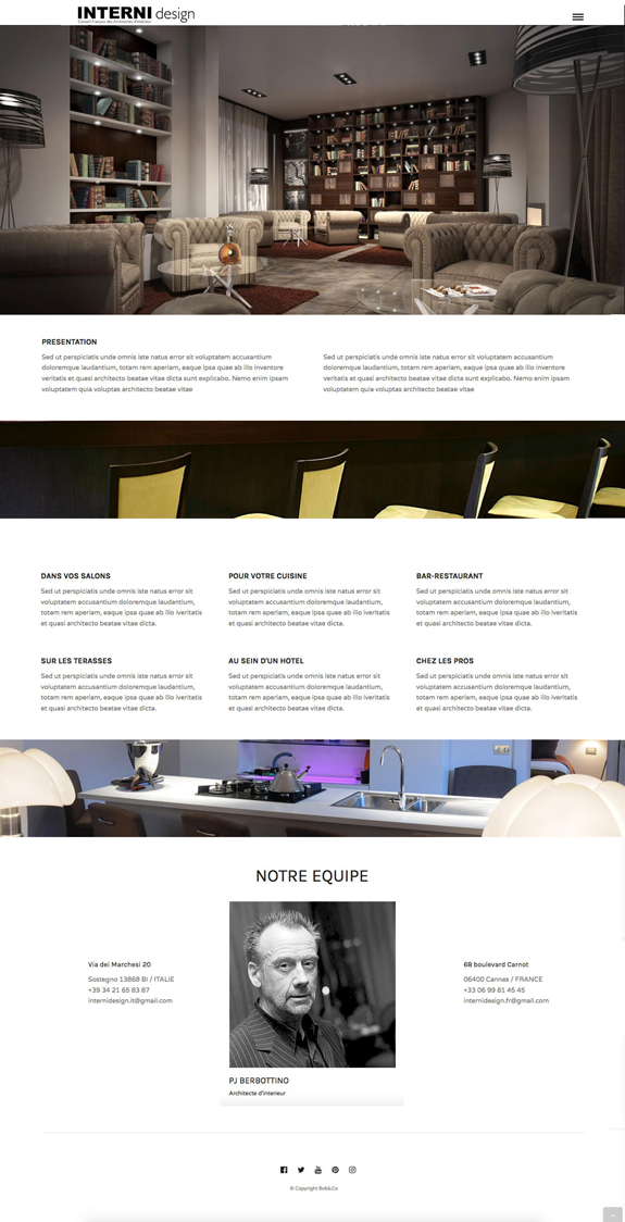 Interni Design Un site développé par BobandCo
