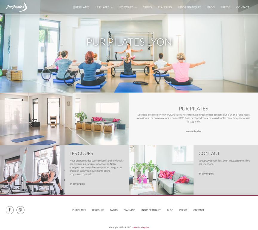 Pur Pilates Un site développé par BobandCo